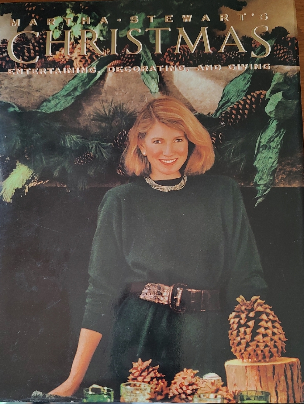 Martha Stewart Christmas Cookbook – Dark Green Cover with Pinecone Accents
